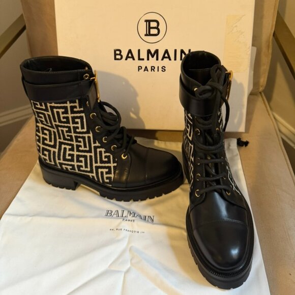 NWB - Balmain Logo Boots - Size 37 - Picture 1 of 5